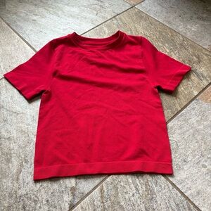 a new day red short sleeve fitted shirt Size Extra Small XS NWT nylon/spandex